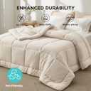 Bedsure Comforter Duvet Insert - Quilted Comforters Queen Size, All Season Duvet, GentleSoft Down Alternative Bedding, with 8 Tabs, Gifts for Women/Men, Linen, Queen 88 x 88 Inches