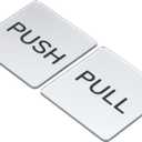 PATIKIL Push Pull Door Sign, 2 Pack Self-Adhesive Square Acrylic Gate Sticker Wall Marker for Office Store Shop, Silver