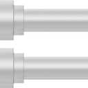 HEI! DEAR 2 Pack Silver Curtain Rods for Windows 28 to 48 Inch (1.5-5ft), 1 Inch Diameter Heavy Duty Curtain Rods, Adjustable Curtains Rod, Telescopic Drapery Rod, Antique Silver,30-58