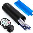 YOUSHARES Insulin Cooler Travel Case - 48H Non-Electric Cooling Bottle with TSA Approved Ice Pack, Diabetic Medication Pen Vials Refrigerator, Medical Carry Case Portable for 15 EpiPens (Cup_Black)