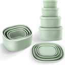 4Pcs Silicone Food Storage Containers with LidsBPA Free Reusable Silicone Storage Containers for Food Freezer Containers Freezer Dishwasher Safe (33.8oz, 20oz, 10oz, 6.7oz) (green)