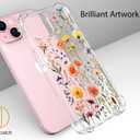 Compatible with iPhone 15 Plus Case Designer Cute Clear for Women,Cool Transparent Silicone Phone Cases Cover - Yellow Wild Flowers Plants