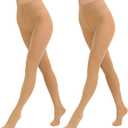 Paralinda 2 Pairs Women's Solid Color Tights 80D, Soft Opaque Microfiber Tights