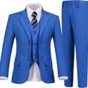Boys Suits 5 Piece Formal Suit Set Slim Fit Formal Dress Clothes Ring Bearer Outfit for Kids (5, Royal Blue-tie)