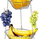 Deco Brothers Hanging Fruit Basket, 3-Tier, Chrome