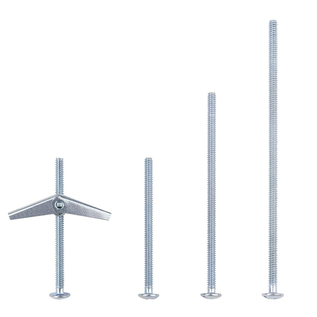 2 x HASWARE Toggle Bolt Zinc Plated Steel and Wing Nut for Hanging Heavy Items on Drywall 1/8 Multi (25 Pack)