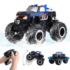 PIKARO Remote Control Car 1:16 All Terrain Off-Road RC Car 2.4Ghz 4WD Waterproof Remote Control Monster Truck 360 Rotating Amphibious RC Truck Kids Pool Toys Gifts for Boys Girls Ages 4-8-12 (Pick-up-blue)