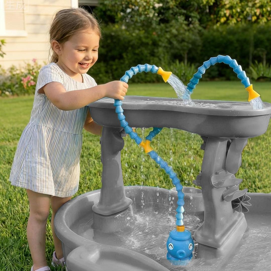 Rechargeable Water Table Pump with Huge Water Output,Water Flow Rate up to 8L/min (2.11 GPM),Kids Sand Water Play Pump,Octopus-Shaped Design,Suitable for Most Water Table on the Market