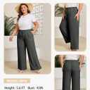 Eytino Womens Plus Size Pants Summer Elastic High Waist Drawstring Casual Loose Wide Leg Trousers Pants with Pockets 4X