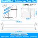 UPGRADED MAN62570401 Door Shelf Bin Compatible with LG Refrigerator Door Shelf Replacement LTCS20030S LTCS20020S LTCS20020W LTCS20020B Shelf, Refrigerator Door Basket Kenmore Refrigerator Door Shelves