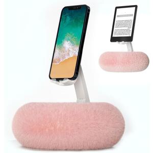NKV Pillow Phone Holder, for Sofa, Bed and Desk -Phone Soft Pad Dock Compatible with Phone/Kindle, E-Reader, Pink