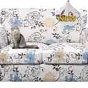 SearchI Sofa Cover Couch Covers, 3 Pieces Sofa Slipcover with 2 Separate Cushion Covers Stretch Soft Furniture Protector for Living Room Couch Cover for Pets Kids(Loveseat, Elegant Flower)