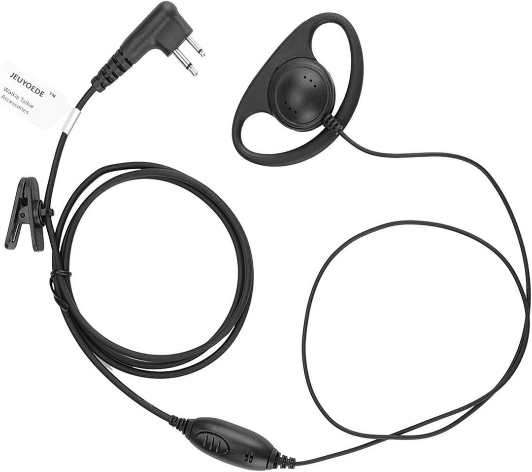 CLS1110 D Shape Earpiece Surveillance Headset with Mic Compatible with Motorola Two Way Radio RMM2050 XU2600 CLS1410 CP200 GP300 PR400