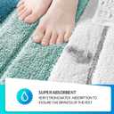 SiliPacks Small Bathroom Rugs 16"x24" Non-Slip Microfiber Carpet, Machine Washable Quick Dry Bath Mats for Bathroom, Bedroom and Kithchen -Turquoise