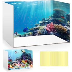 Leinuosen Diorama Kit Project Supplies Display Case Cardboard Diorama Box Cardboard with Double Sided Tapes for DIY Crafts 11.8 x 8.7 x 8.3 Inch (Ocean Animal)