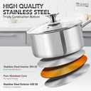 MICHELANGELO Stainless Steel Saucepan Set 1Qt & 2Qt, Premium German Technology Sauce Pans 2 Piece, 18/10 Stainless Steel Sauce Pan Set, Induction Compatible