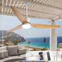 Depuley Outdoor Ceiling Fan with Light: 52 Inch Nickel Waterproof Gazebo Fans with Lights Outdoor Hanging - Plug in Remote App Control for Patio Indoor Farmhouse Porch - 6 Speed Reversible DC Motor