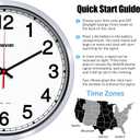Geevon 12 Inch Atomic Wall Clock - Self-Setting Analog Clock with Automatic Time Sync - Battery Operated for Home Office School - Silver Frame