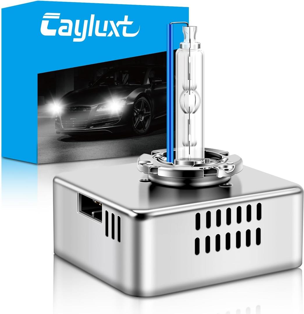 D5S HID Headlight Bulb, 8000K 35W Blue White Metal Base High Low Beam Xenon Replacement Lights with Integrated Ballast, Pack of 1