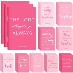 30 Pcs Christian Mothers Day Bulk Gifts Journal Bible Religious Verse Notebooks Inspirational Prayer Journal for Women Men Students Sunday School Church Gifts Prizes Party Favor(Pink)