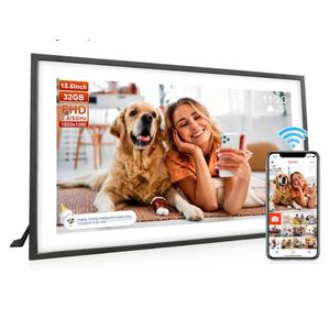 Digital Picture Frame,15.6 Inch Large Frameo Digital Photo Frame WiFi, 32GB,1920 * 1080 IPS HD Touch Screen,Tabletop&WallMounted,Digital Frame Share Photos and Videos via Frameo App