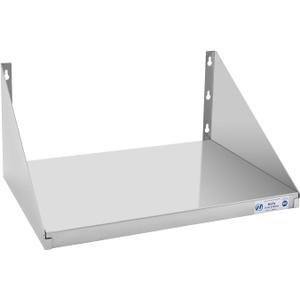 HALLY Stainless Steel Microwave Shelf 18"x24" 185 lb, NSF Commercial Heavy Duty Metal Appliance Wall Mount Floating Shelving for Restaurant, Kitchen, Bar, Home and Hotel (18''x24'')