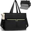 Lunch Bag for Women with 15.6" Laptop Compartment, Insulated Tote Bag, Waterproof Work Tote with 40oz Side Pockets