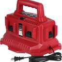 JYJZPB 6-Port Charging Station Compatible for M 18 Milwaukee 18V Battery Suitable for Milwaukee Battery 14.4V-18V 48-11-1850 11-1840 11-1815 11-1828 11-1860, Sequential Charger, LED Indicator