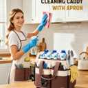 Ytonet Large Cleaning Caddy with 4 Spinner Wheels, Wearable Rolling Cleaning Caddy Bag with Cleaning Apron, Detachable Trolley Portable Cleaning Supplies Organizer Cart for Housekeepers, Car, Tool
