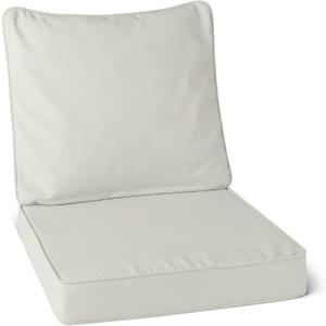 Amazon Basics Patio Chair Cushion with Back, 19x19x3 inch, Beige, 1-Pack
