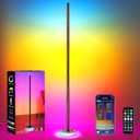 Smart RGBICW Corner Floor Lamp with App & Remote Control - 16 Million Colors, Music Sync, Timer Setting, Dimmable Ambient Lighting LED Standing Lamp for Bedroom, Living Room, Gaming Room & Home Decor
