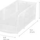 IRIS USA Clear Plastic Stackable Storage Bins, Large- 8 Pack, Open Front Fridge Pantry Kitchen Closet Cabinet Bathroom Organizer Basket for Organizing Snack, Cans, Office Supplies, and Coffee Pods