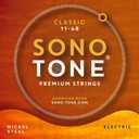 SonoTone Classic, 11-48, Medium, Electric Guitar Strings, Custom Nickel Plating, Hand-Wound, Hex Core, Tone Clarity, Punch, Bright, and True, American Made