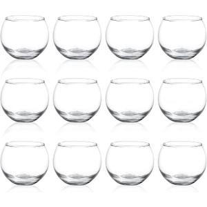 PINIWON 12pcs Clear Glass Tealight Candle Holder, Round Votive Candle Holders, Small Bowl Candle Holder Bulk for Wedding Table Centerpieces Home Decor