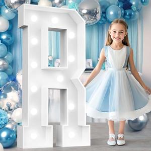 Ledido 4FT Marquee Light Up Letters R, Easy to Assemble Cool White Marquee Letters 4 Feet Tall for Indoor & Outdoor Events, Large Lighted Letter for Birthday Graduation Baby Shower Party Decorations