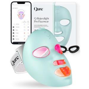 Qure Red Light Therapy for Face  LED Mask with 5 Light Modes for Anti-Aging, Acne, Wrinkles & Dark Spots, 3-Min Wireless Daily Treatments, Smart App Control with Reminders, FDA Cleared (1 Count (Pack of 1))