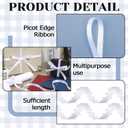 Lyrow Picot Edge Ribbon 3/8" Width x 100 Yards Picot Edge Satin Ribbon White Double Face Satin Ribbon DIY Ribbon for Wedding Leis Crafts Gift Wrapping School Supply Teacher Gifts
