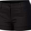 MixMatchy Women's Casual Body Enhancing Comfort Cuffed Shorts with Pockets Black, L