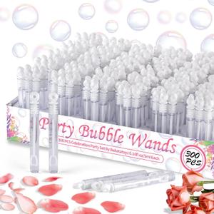 300 Pack Mini White Bubble Wand Party Favors, Perfect Bubble Stick Bulk Toy For Weddings Reception And Anniversaries Celebrations, Ideal For Valentine's Day, Engagement, Parties Gift For Couple, Guess 300 Pack Mini White Bubble Wand Party Favors, Perfect Bubble Stick Bulk Toy For Weddings Reception And Anniversaries Celebrations, Ideal For Valentine's Day, Engagement, Parties Gift For Couple, Guess