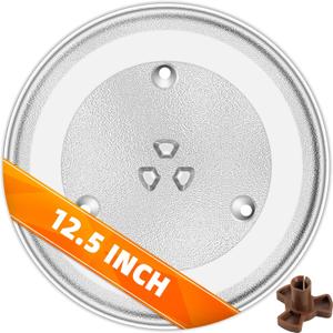 12.5 Microwave Glass Tray Compatible with Samsung, GE and Hotpoint - The Exact Replacement Part of WB39X10002/ WB48X10005/ WB49X10069/ WB39X10003 Dishwasher Safe