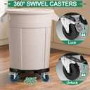 ToLanbbt Trash Can Dolly with 3 in Upgraded Wheels, 15-19 in Adjustable Round Furniture Dolly, Heavy Duty 480 LBS Drum Rolling Base, Keg Dolly for 20, 32, 44, 55 Gallon Garbage Cans, Black, 1 Pack