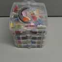 262 Pack Embroidery Thread Floss Kit Including 200 Colors 8 M/Pcs Cross Stitch Sewing Thread with Floss Bins and 62 Pcs Cross Stitch Tool,4-Tier Transparent Storage Box