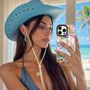 ChiCsFleur for iPhone 13 / iPhone 14 Case, TPU Phone case with Camera Protection for Girls Teens - Y2K Coastal Cowgirl Collage Colorful Disco Cowboy Hot Girl Lemon Pink Blue Sorority Aesthetic Unique