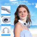 Portable Neck Fan Rechargeable - [with LED Display] 5 Speeds, 5000mAh Battery Operated Wearable Personal Cooling Bladeless Fan for Outdoor Travel, Gifts for Men Women Kids,Gray
