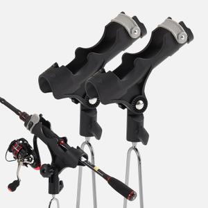Hitorhike Fishing Rod Holder for Ground and Bank Fishing, No Tools Required Adjustable Fishing Rod Holder with Gentle Grip, Heavy Duty Rod Stand for Shore Fishing (Universal, 2)