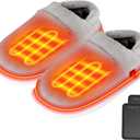 Heated Slippers - Foot Warmer for Men & Women, Electric Heating Slippers, Upgraded 4000mAh Battery Pack, Size 42-43