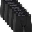 Gildan Men's Underwear Cotton Stretch Boxer Briefs, Multipack (Black Soot/Charcoal Sky (8-pack, Long Leg)) XL
