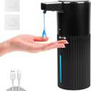 Automatic Liquid Soap Dispenser Touchless,13.52oz Wall Mounted Rechargeable Smart Hand Soap Dispenser, 4-Level Adjustable, for Kitchen Bathroom Office Kids Family Black