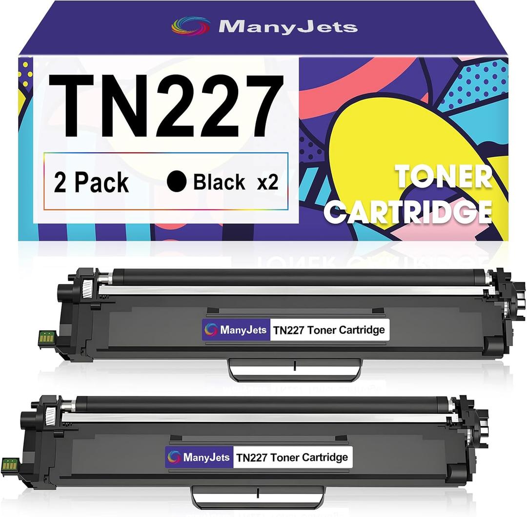 TN227 Compatible Toner Cartridge Replacement for Brother TN227BK TN 227 BK TN223 Work with HL-L3210CW HL-L3290CDW HL-L3270CDW MFC-L3750CDW MFC-L3710CW HL-L3230CDW MFC-L3770CDW (Black,2-Pack)