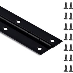 Black Piano Hinge 30 Inch x 2 Inch Heavy Duty Stainless Steel Piano Hinge Continuous Hinge for Cabinet, Door, DIY Wood Boxes, 0.047" Leaf Thickness